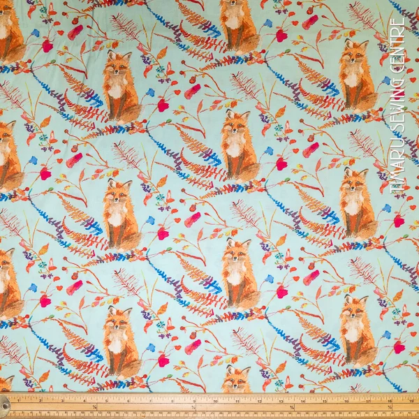 Animal Fox Wood Fox Foliage Aqua