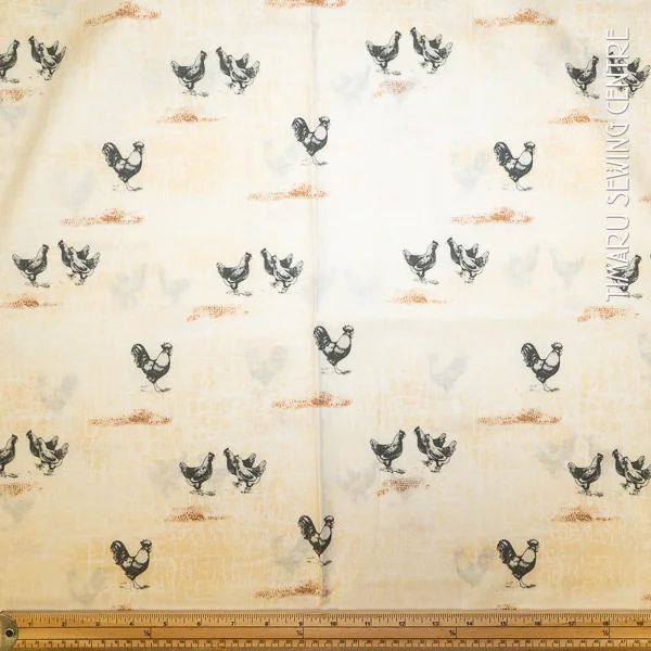 Animal Hen Party Cream Grey Black Hen
