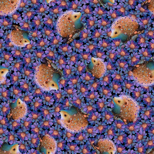 Animals Night Garden Hedgehogs Purple