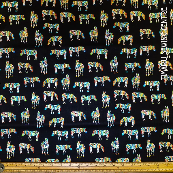 Animals Rainbow Zebra Black Multi
