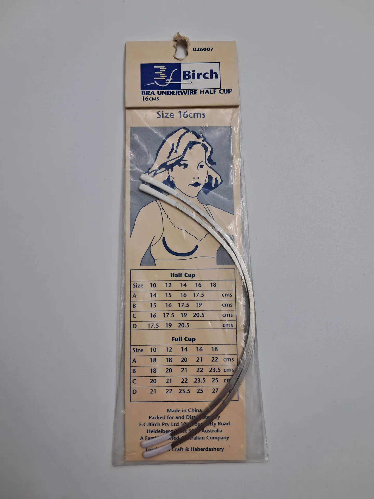 Birch Bra Underwire 16cm Half