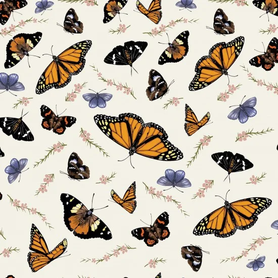Butterfly Botanical On Cream