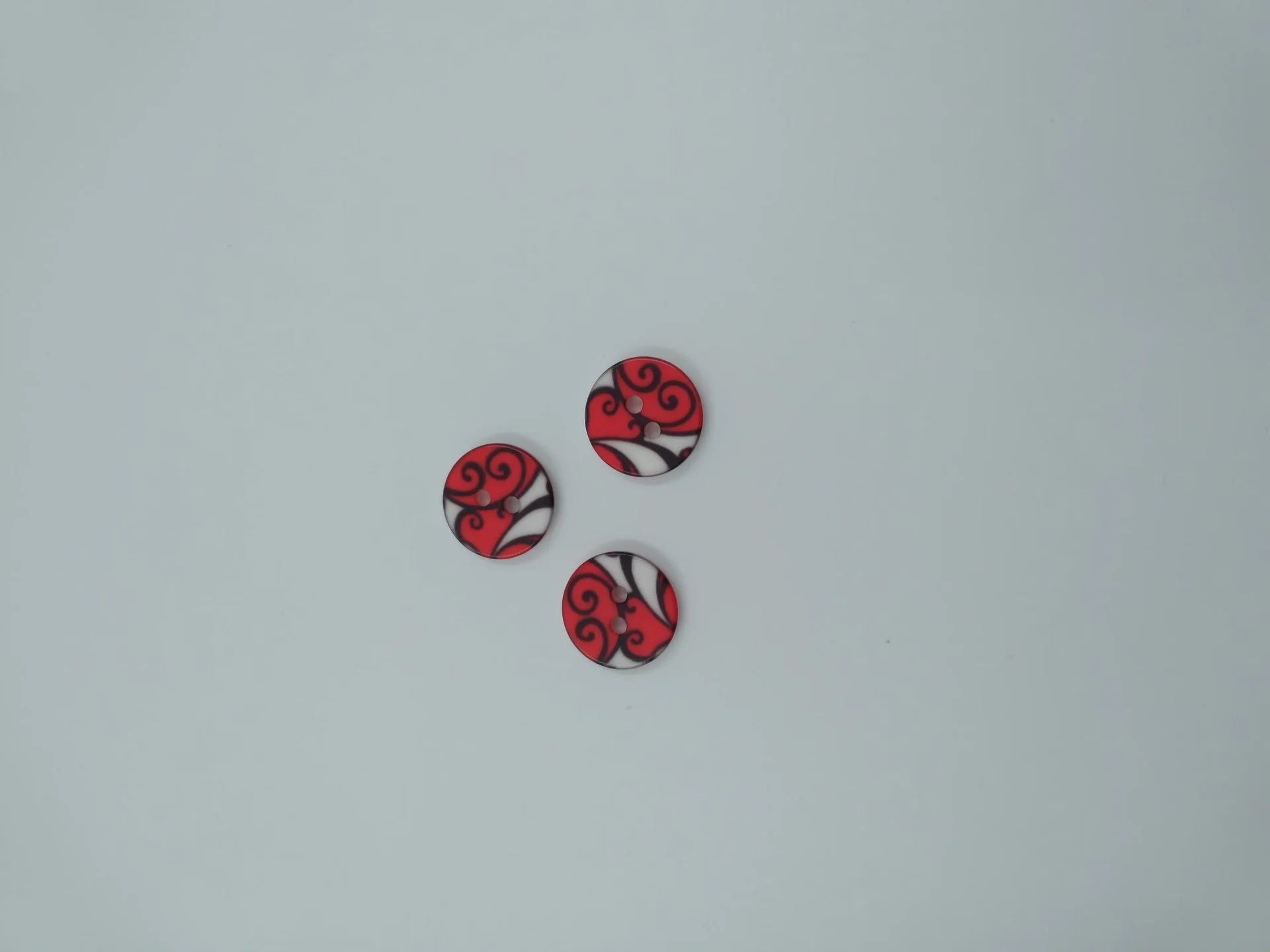 Button IA 28601 24 1 Red White Black