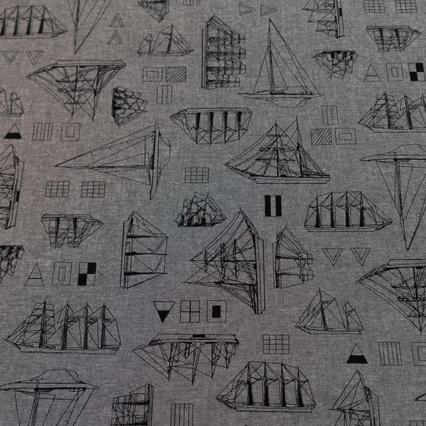 Chambray Black Sailing Ships