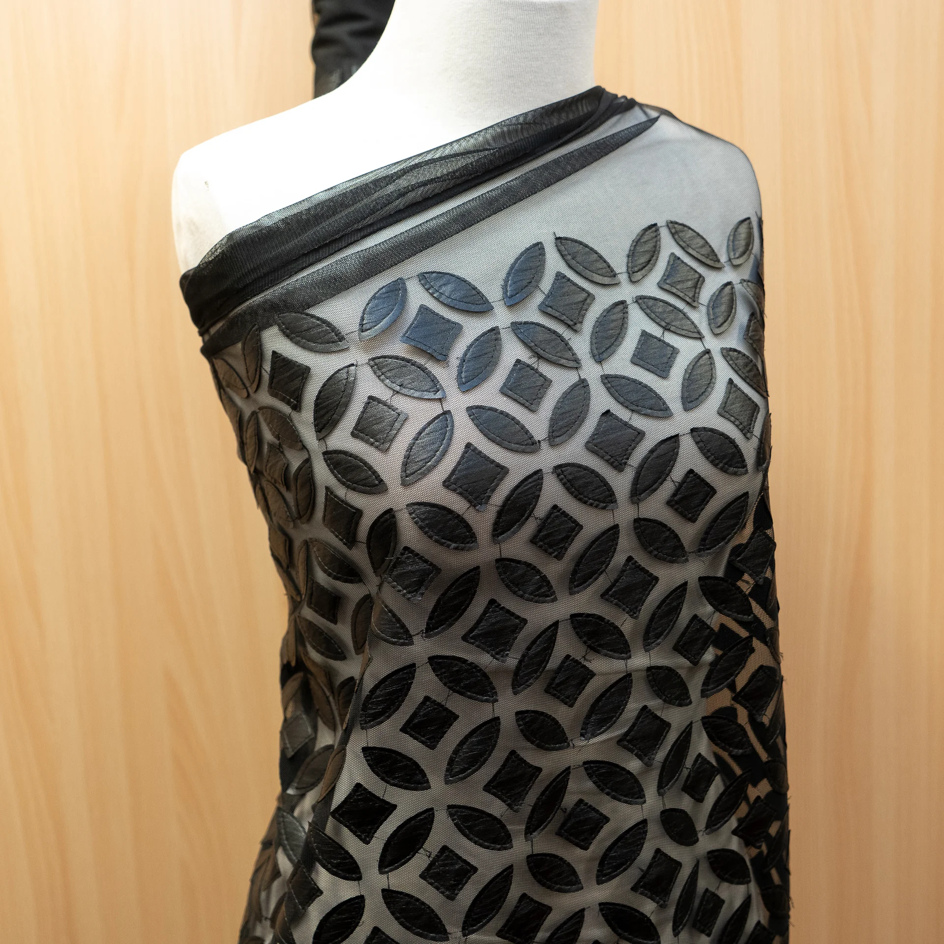Chaos Black Mesh Imitation Leather