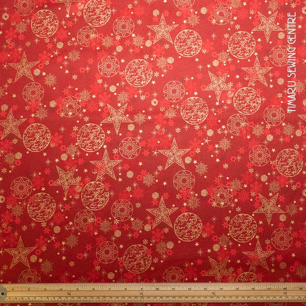 Christmas 4591 Baubles Red Gold
