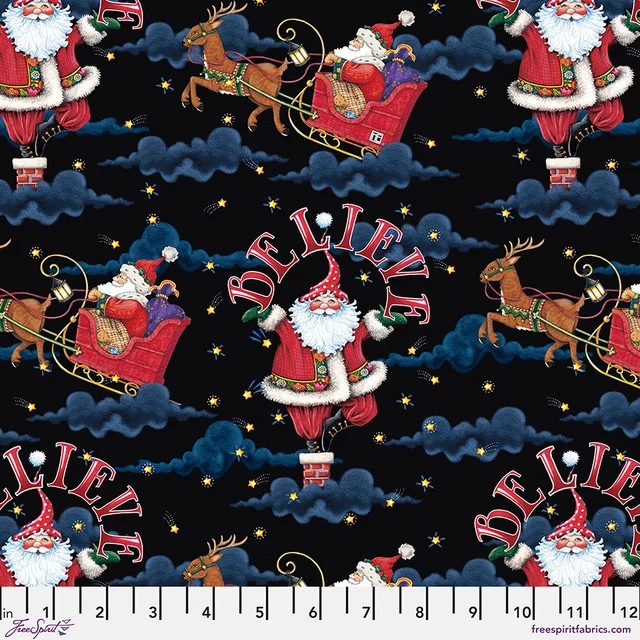 Christmas Believe Santa Black