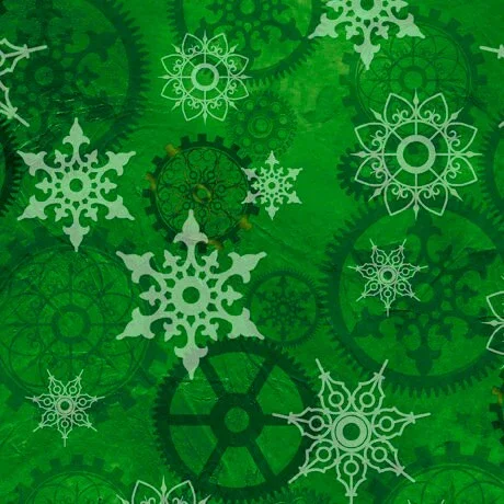 Christmas Gears Green Steam Punk