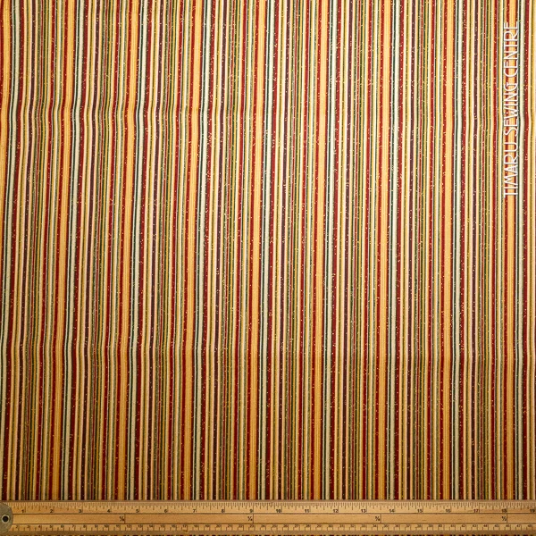 Christmas Stripes Dots Multi Gold