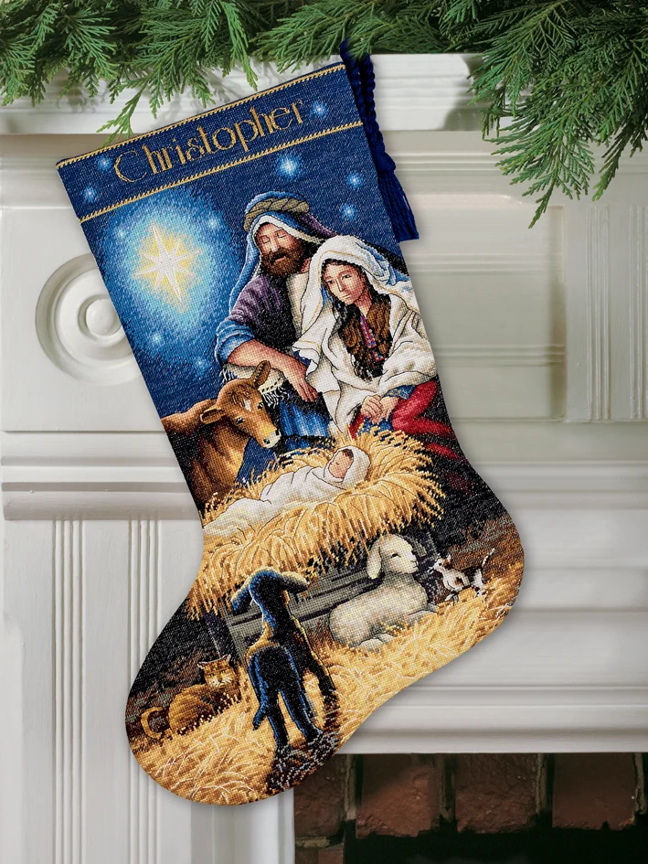 Dimensions Cross Stitch Kit Holy Night Stocking