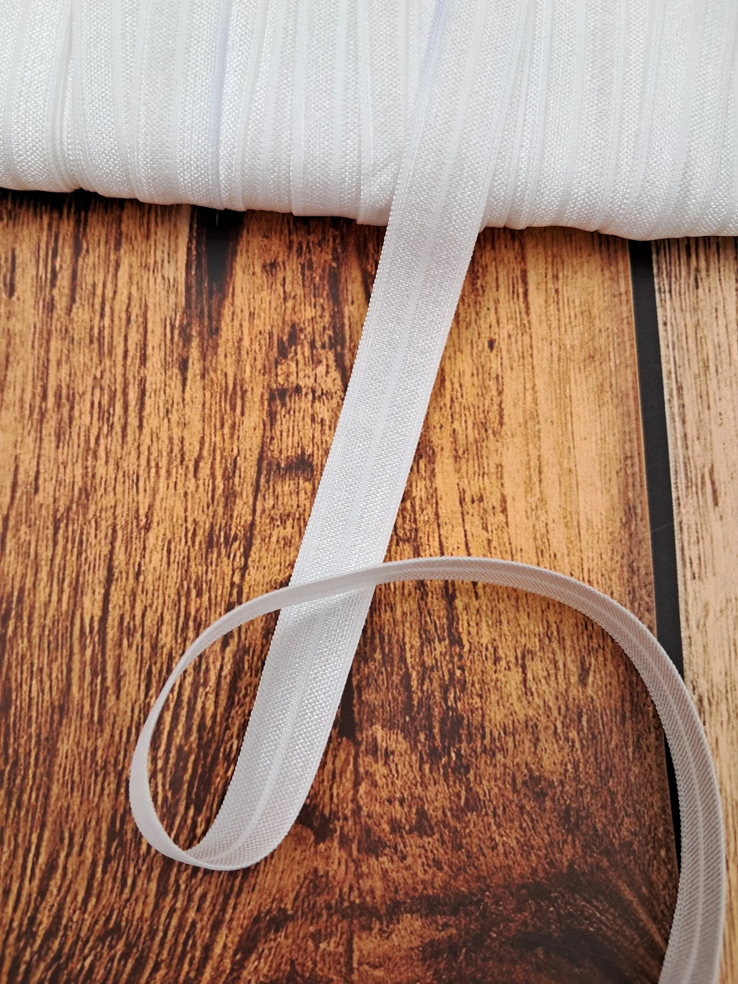 Elastic Foldover 13mm White EL13142
