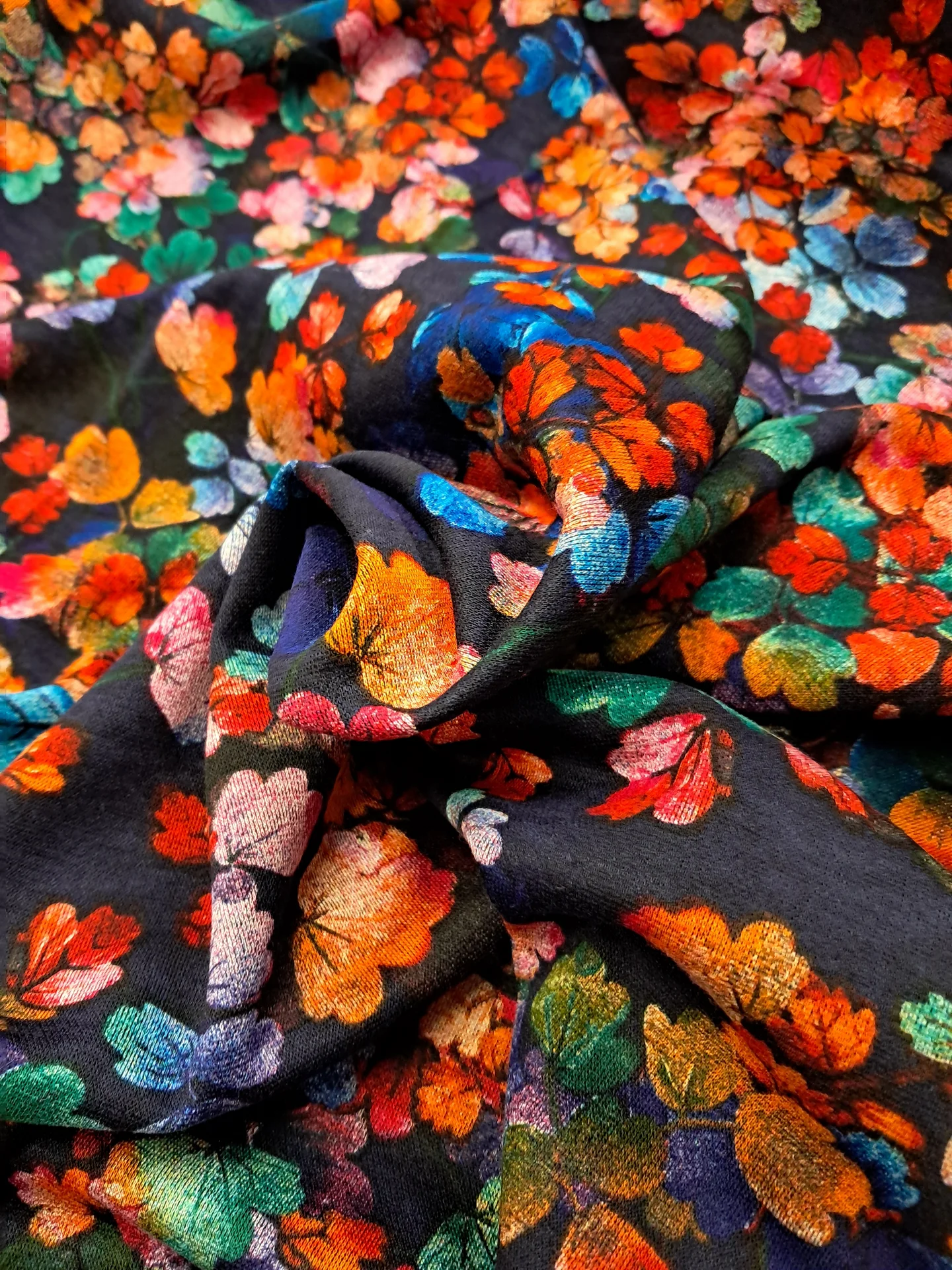 Fabric 24111 Floral Navy Ponte Type Knit