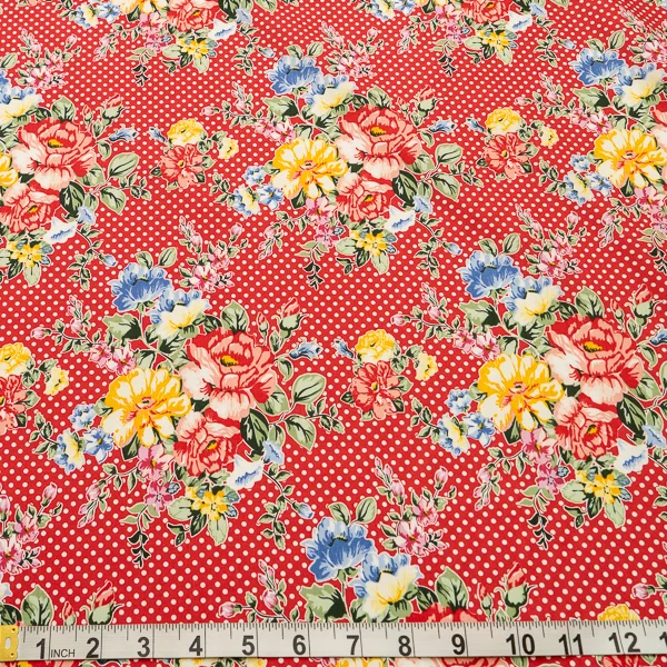 Fabric 2cl-3 Red Dot Floral