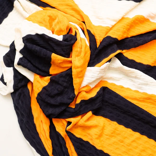 Fabric Aperol Pique Stripe Knit