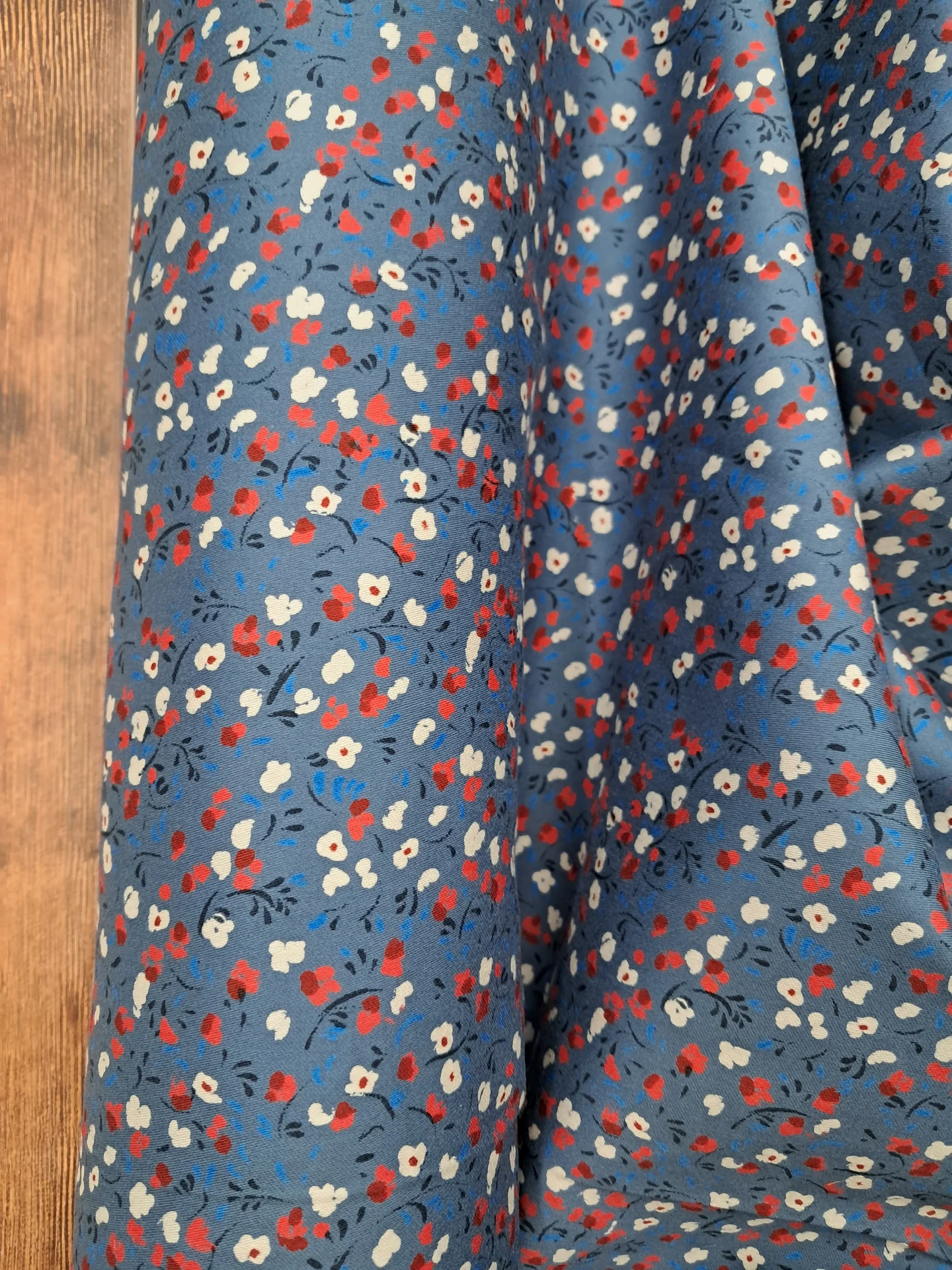 Fabric Blue Floral Cotton Print