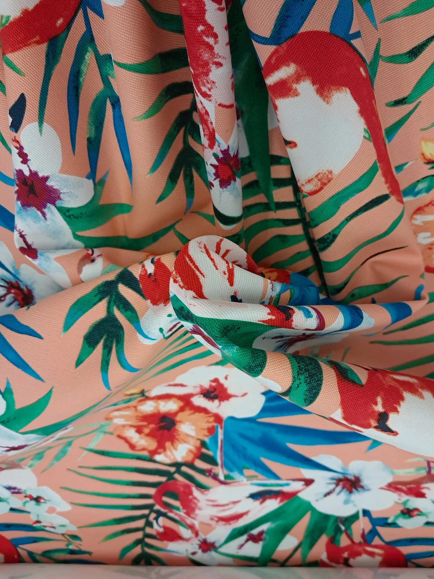 Fabric Canvas Print Flamingo