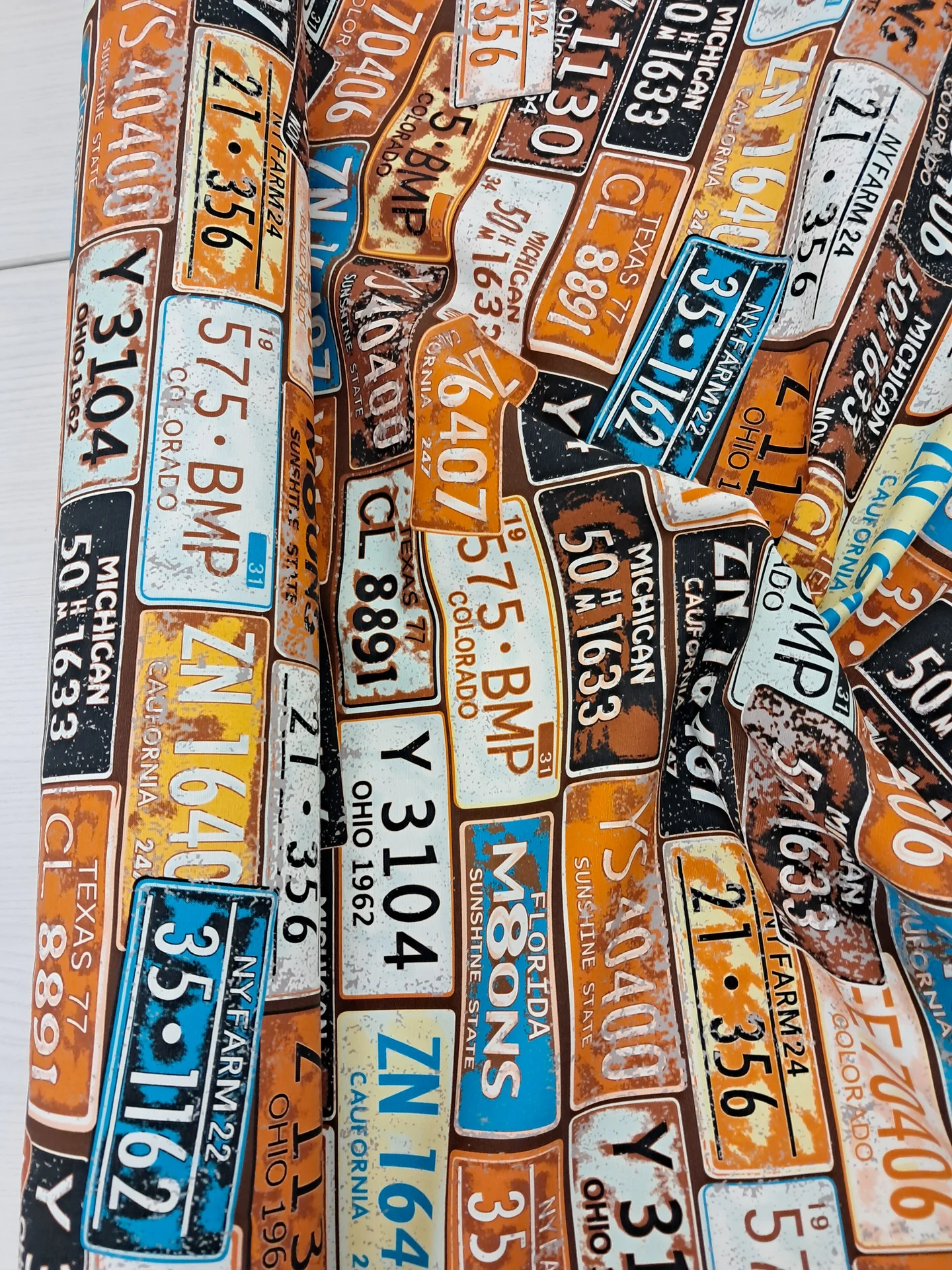 Fabric Canvas Print Licence Plates