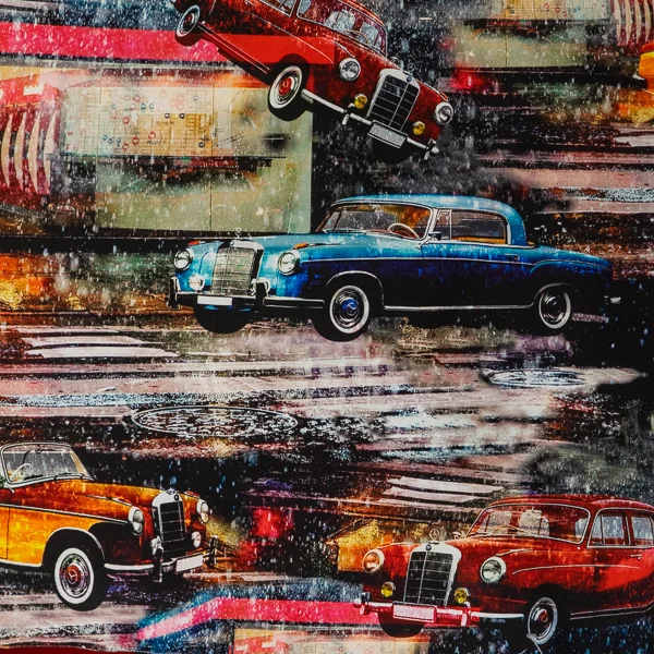 Fabric Canvas Retro Car Print