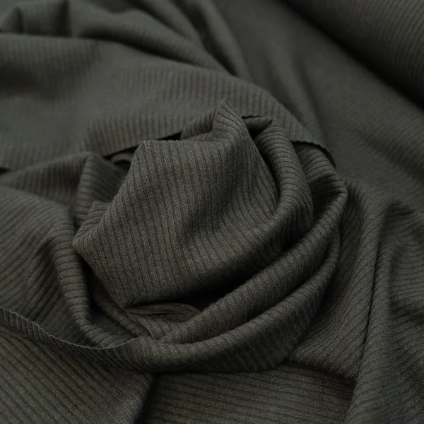 Fabric Chur Plain Rib Ashpalt