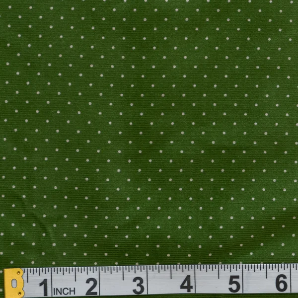 Fabric Corduroy Olive Dot