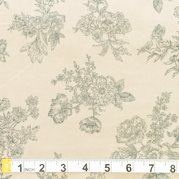 Fabric Corduroy Stone Floral