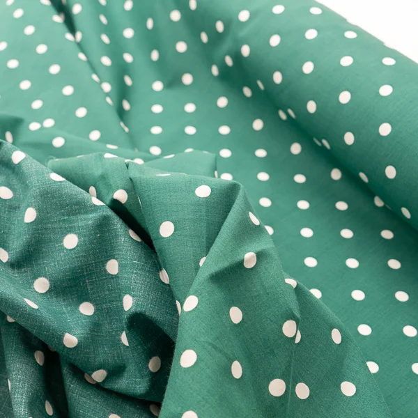 Fabric Cortona Green White Spot