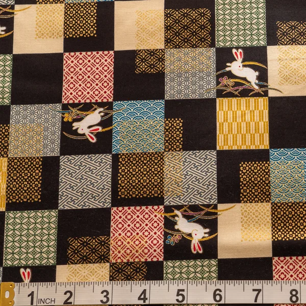 Fabric Cotton Kazu Square with Rabbit