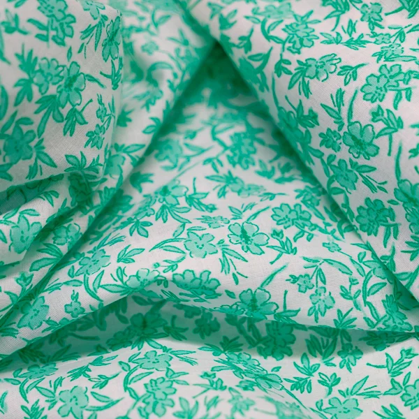 Fabric Eden Voile Floral Mint