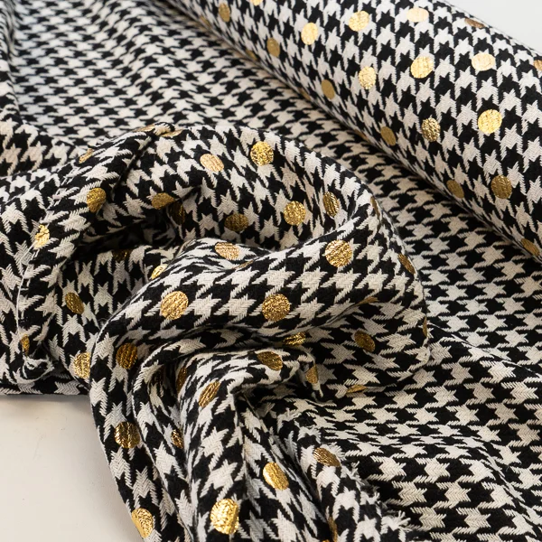 Fabric Houndstooth Gold Spot