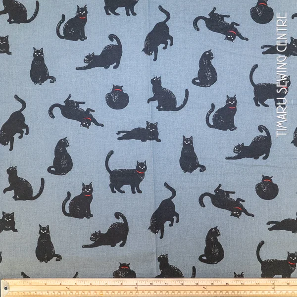 Fabric Kawa Grey Cats