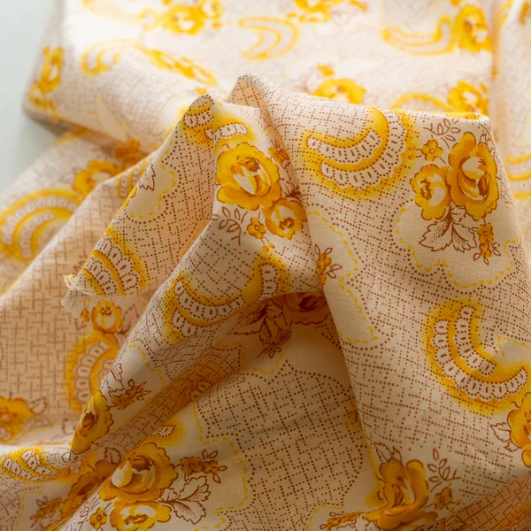 Fabric Kazuki Cotton Yellow Print