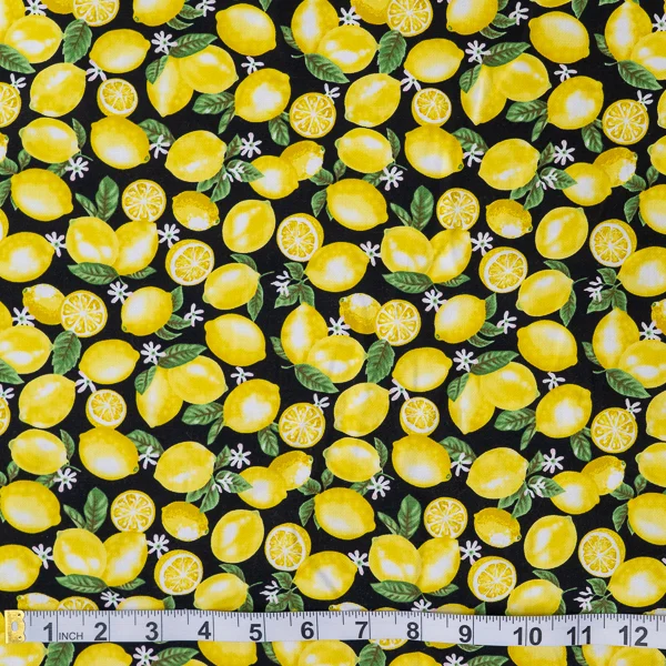 Fabric Lemons On Black