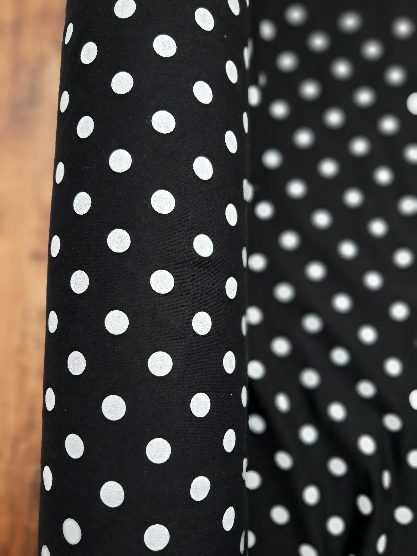 Fabric Lucy Black White Spot Sweatshirting