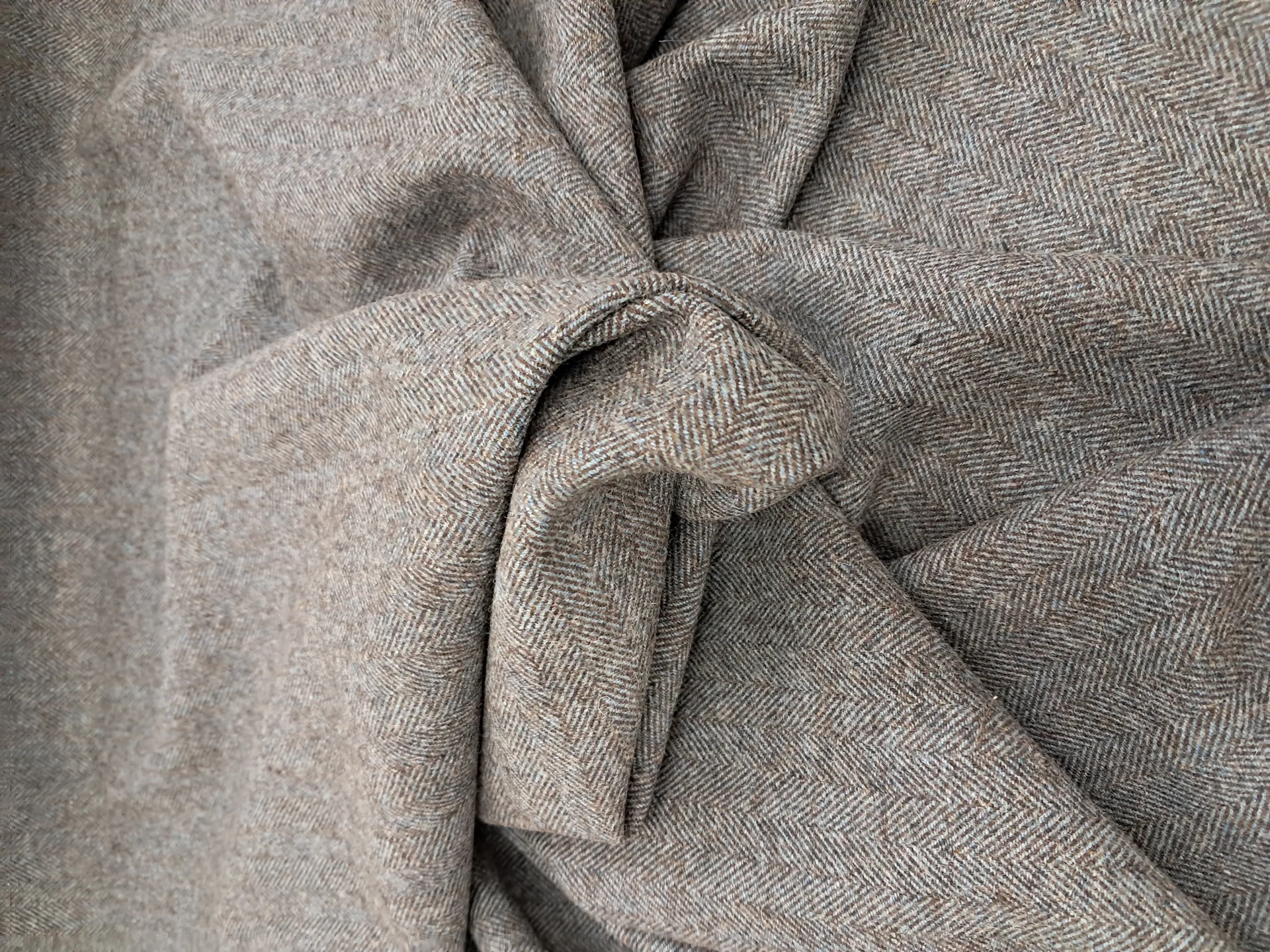 Fabric Marconi 22 Blue Brown Herringbone