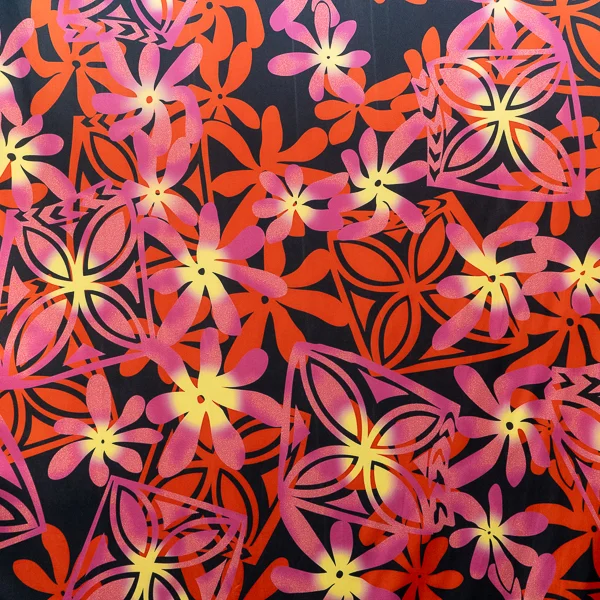 Fabric Pacific Print Red Pink Knit