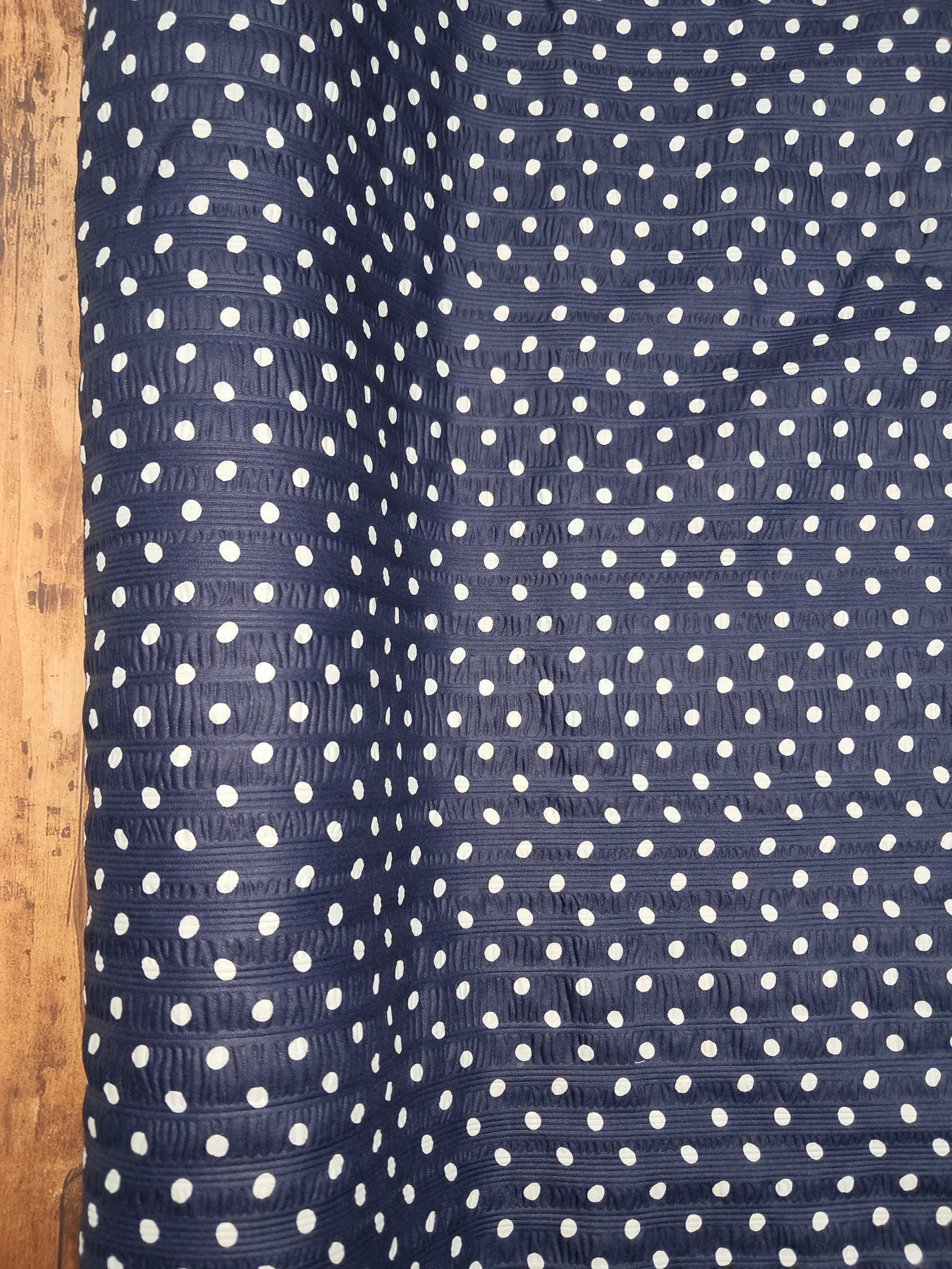 Fabric Paloma Spot Seersucker Navy