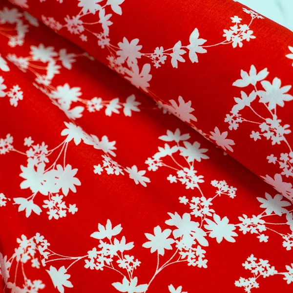 Fabric Pretty Poppy Red