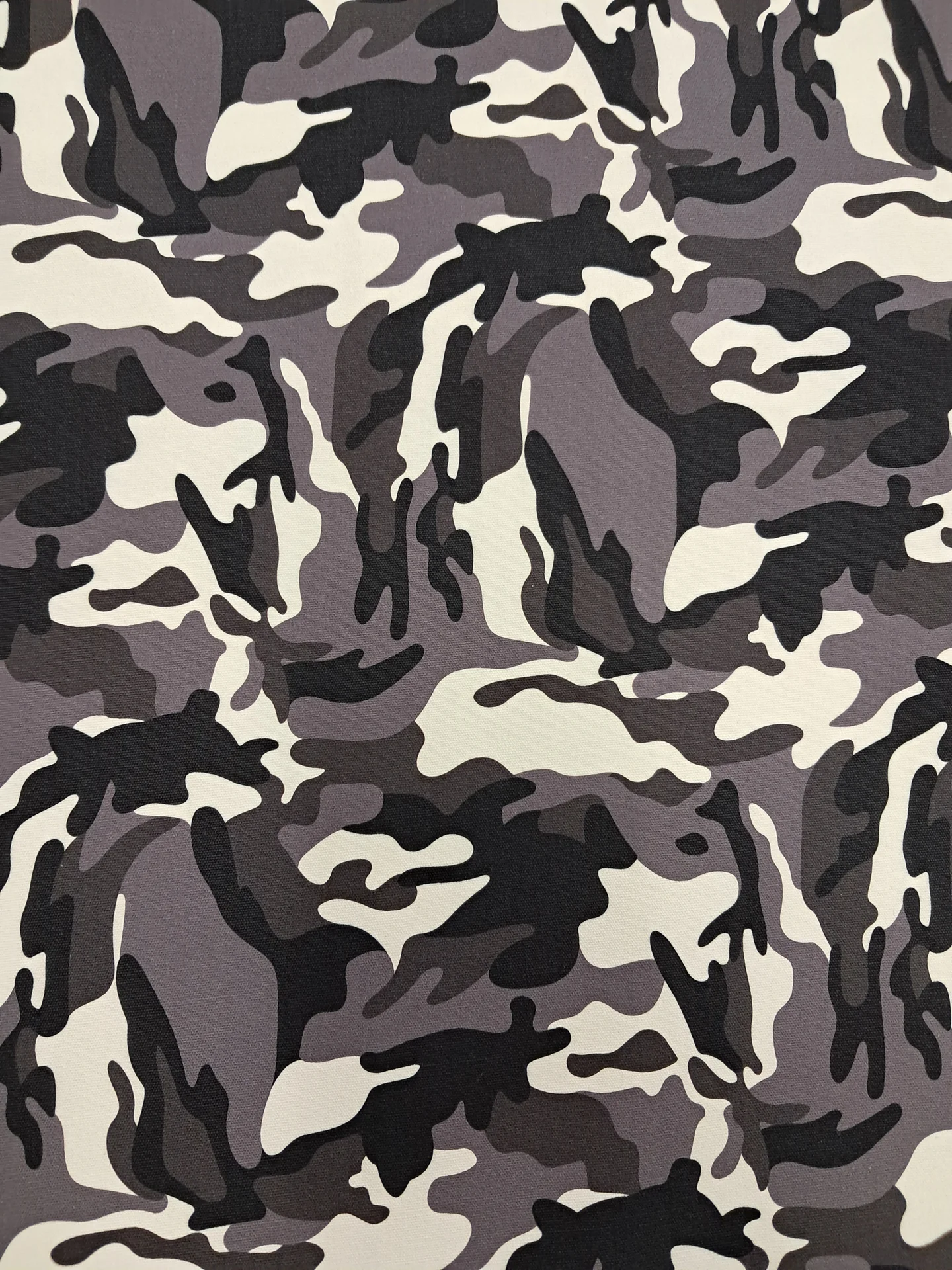 Fabric Printed Canvas Camo Grey