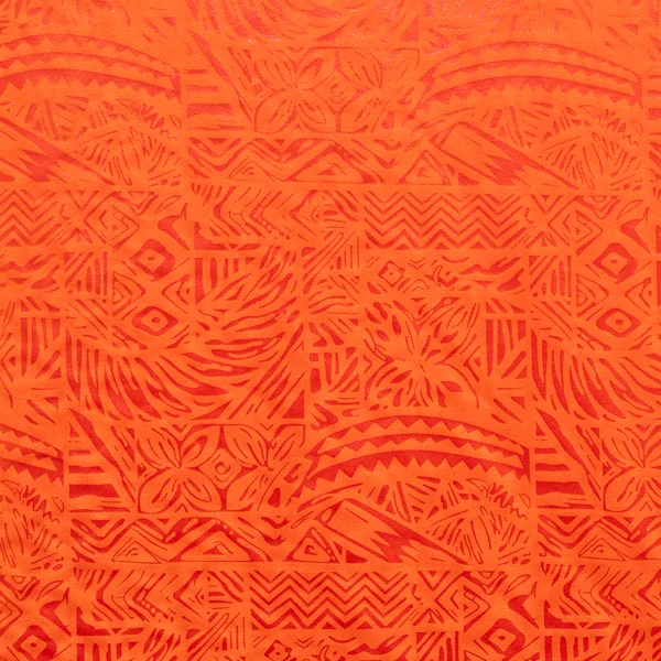 Fabric Printed Stretch Orange Red