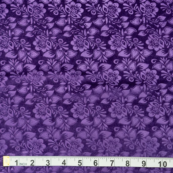 Fabric Printed Velvet Purple