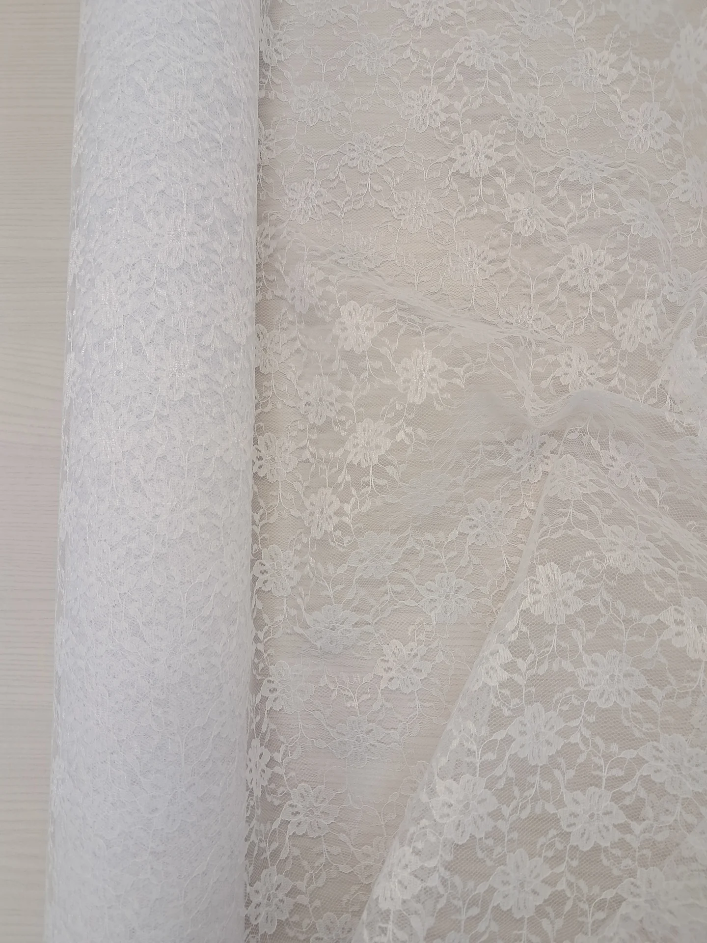 Fabric Raschel Lace White