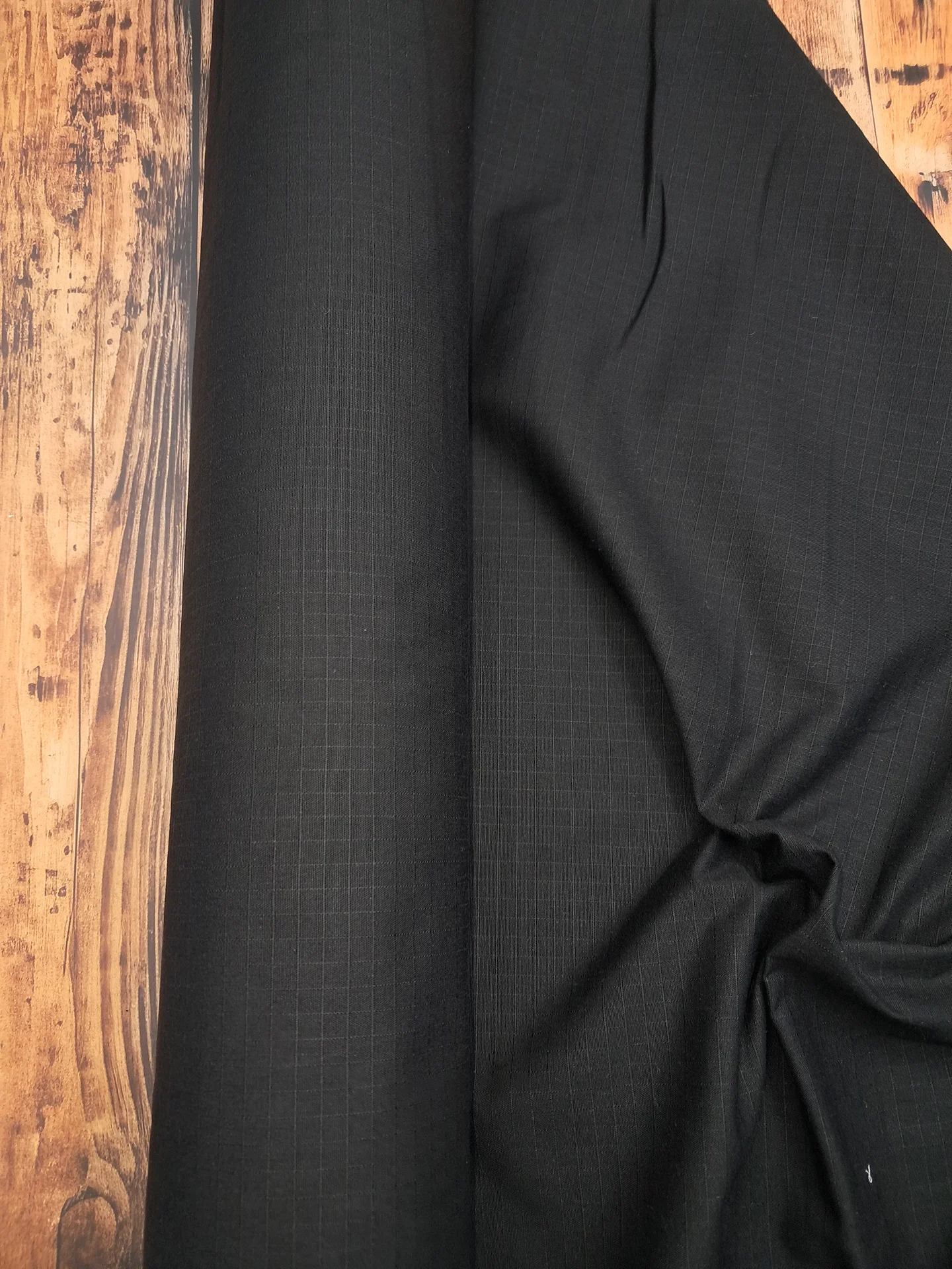 Fabric Ripstop Black Cotton