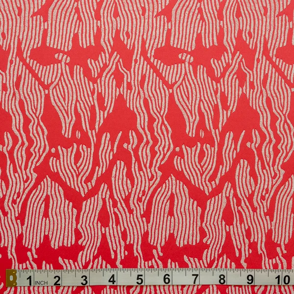 Fabric Sadie Jacquard Coral White