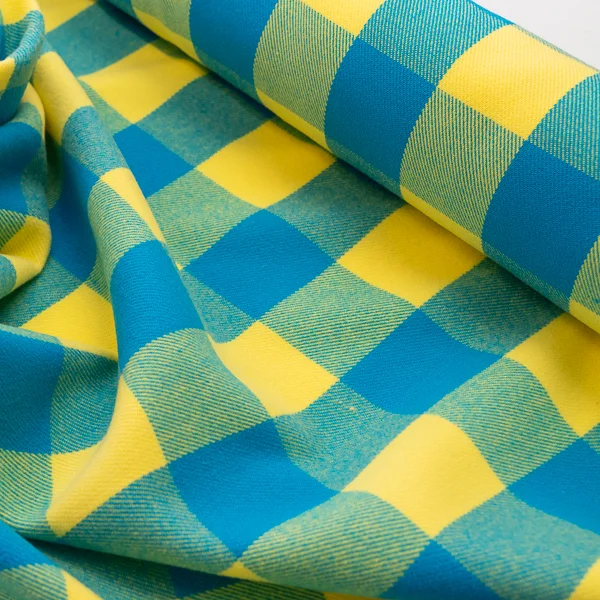 Fabric Yellow Turquoise Large Check