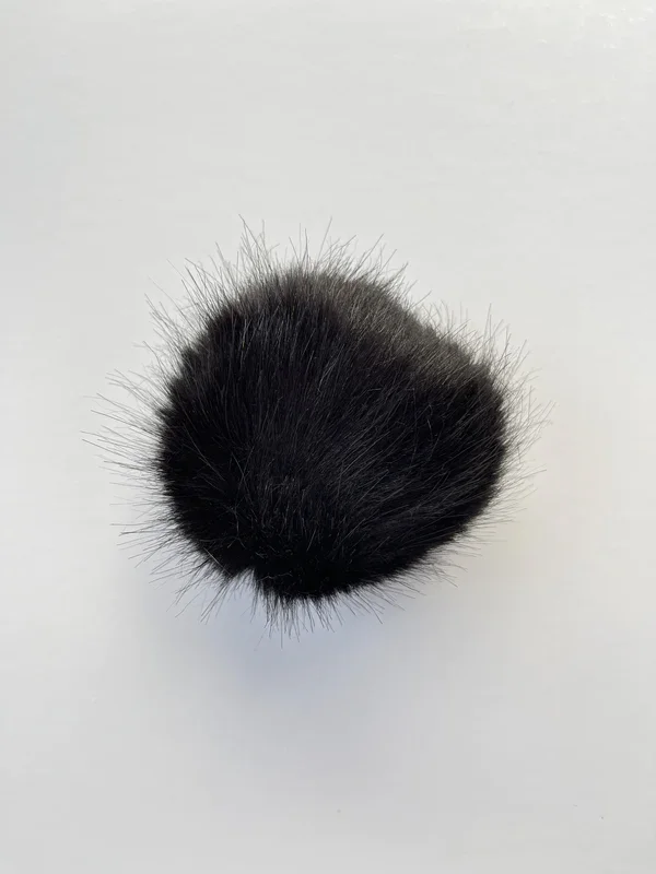 Faux Fur Pom Pom 60-70mm 1 Black