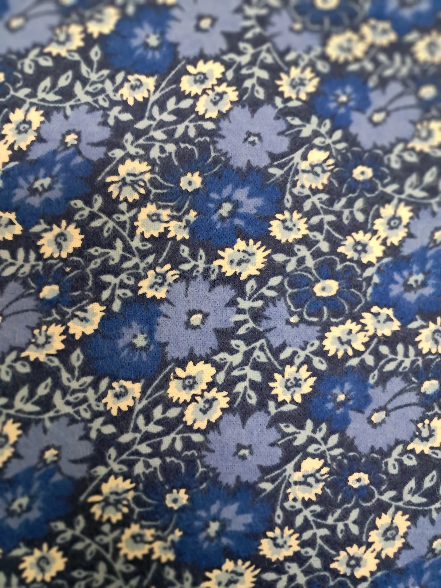 Flannelette Blue Flowers