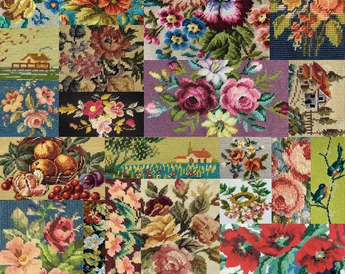 Flowers Flea Market Needle Point Flow