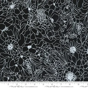 Flowers Modern Floral Black White