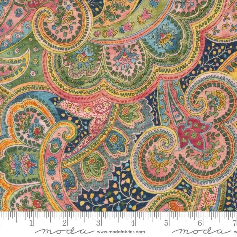 Flowers Posh Paisley Multi on Navy