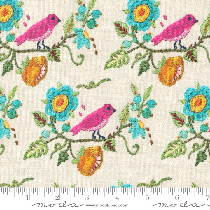 Flowers Vintage Soul Birds White